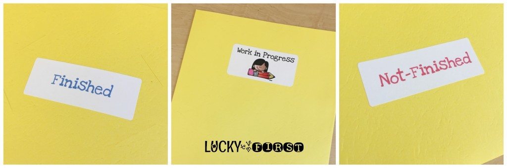 You can use the same label stickers for your own teaching folders, to keep track of your own progress. 